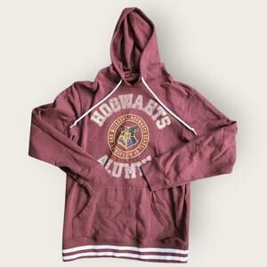 Harry Potter Hogwarts Alumni Hoodie Women's Sz M Burgundy Kangaroo Pocket